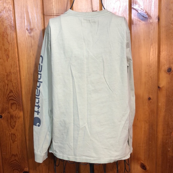 Carhartt long sleeve loose fit shirt size small green/gray outdoor women’s - Picture 7 of 8